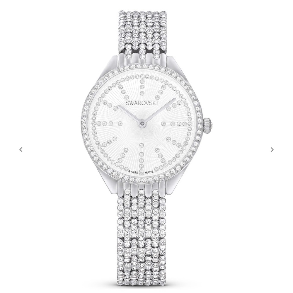 Swarovski Crystal-Embellished Silver Watch
